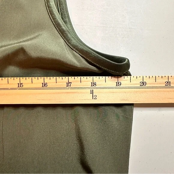 Vtg St. John Black Label Sz 10 Top Green Silk Blend Sleeveless Tank Luxury Layer - Picture 10 of 12